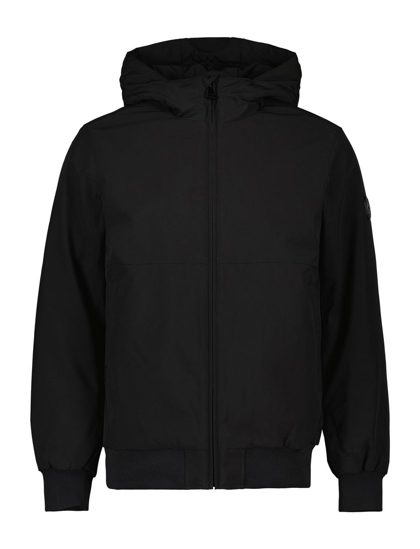 Airforce bomber zwart slim fit effen rits