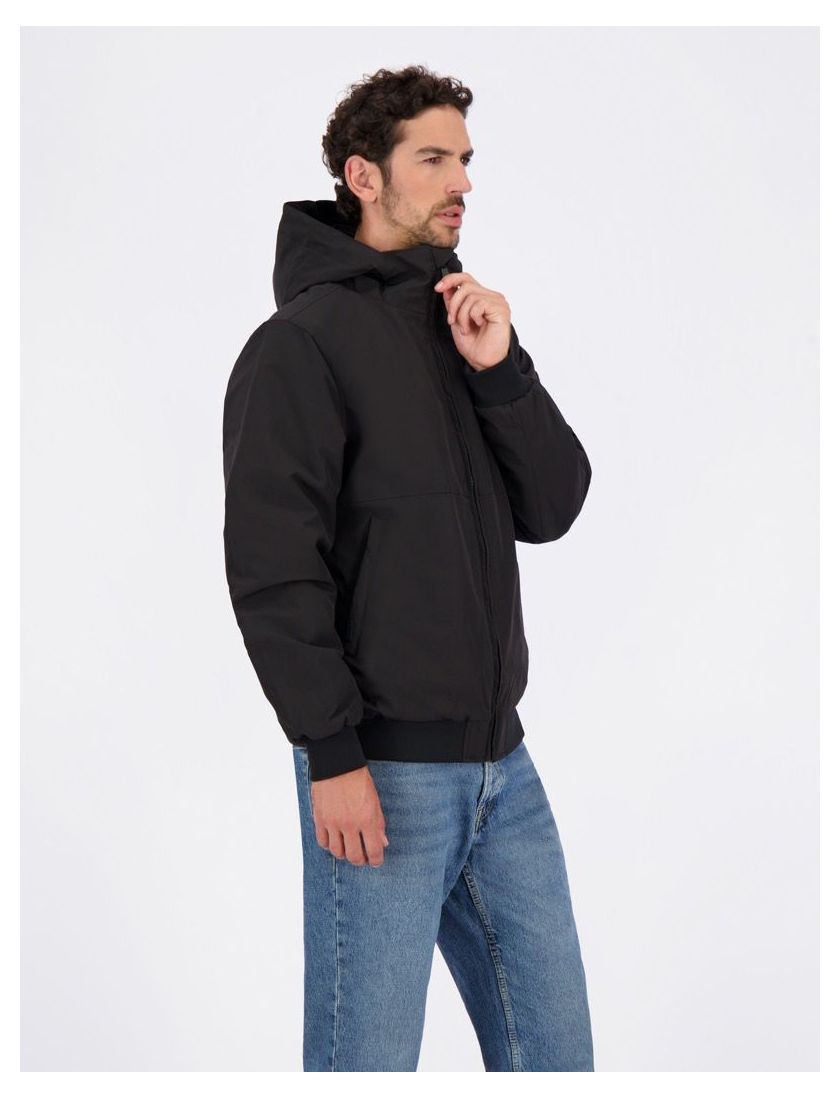 Airforce bomber zwart slim fit effen rits