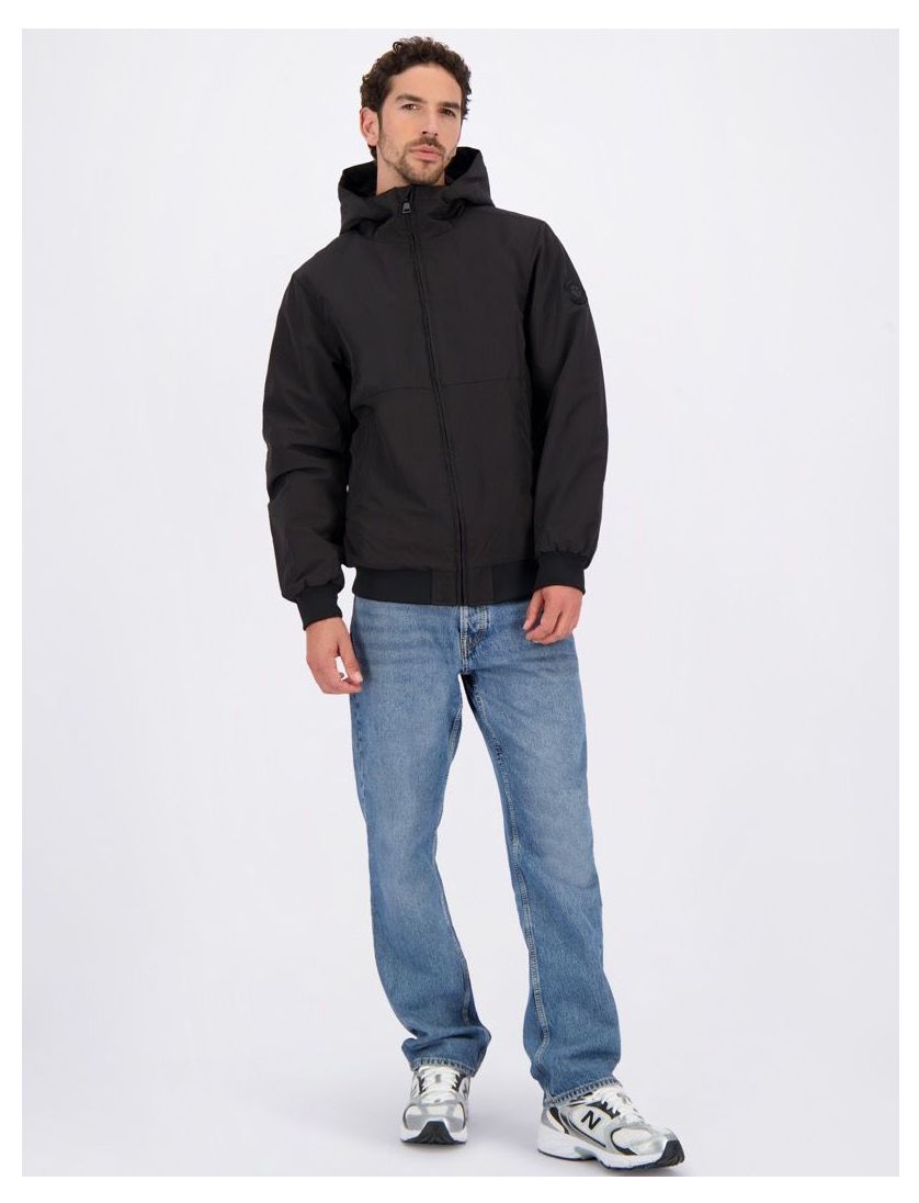 Airforce bomber zwart slim fit effen rits