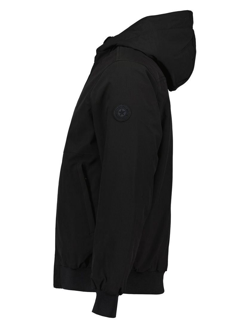 Airforce bomber zwart slim fit effen rits