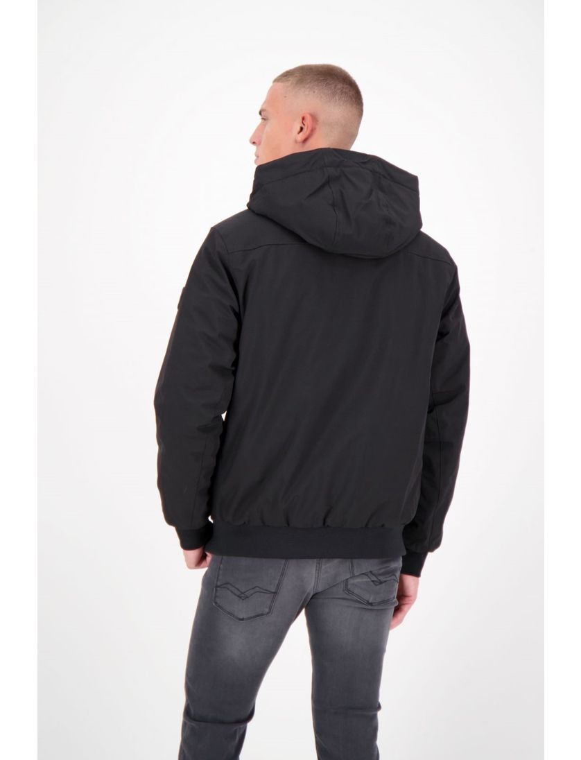 Airforce bomber zwart slim fit effen rits