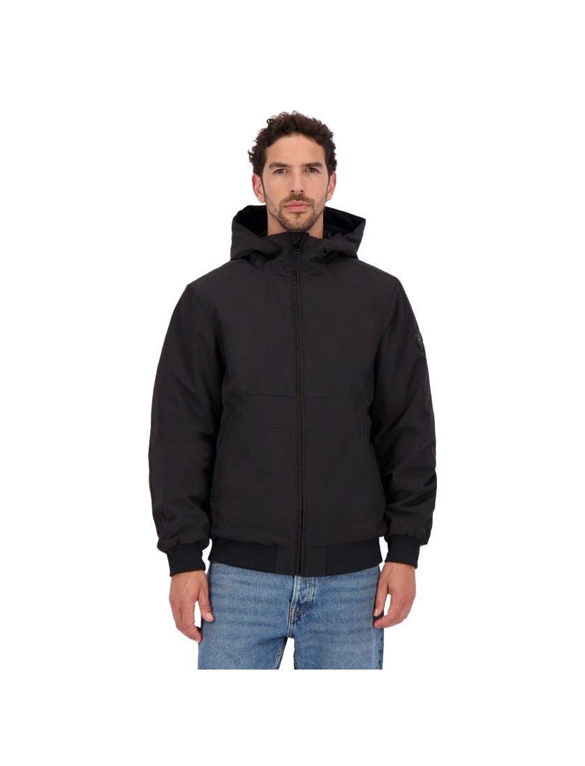 Airforce bomber zwart slim fit effen rits