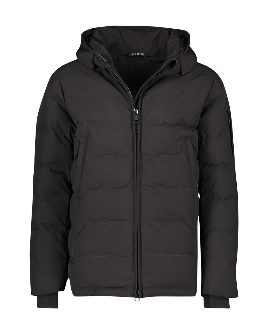 Zwarte Mitchell winterjas Airforce kort