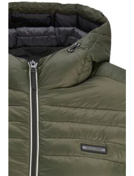 Jack & Jones gewatteerde jas groen Plus Size met capuchon