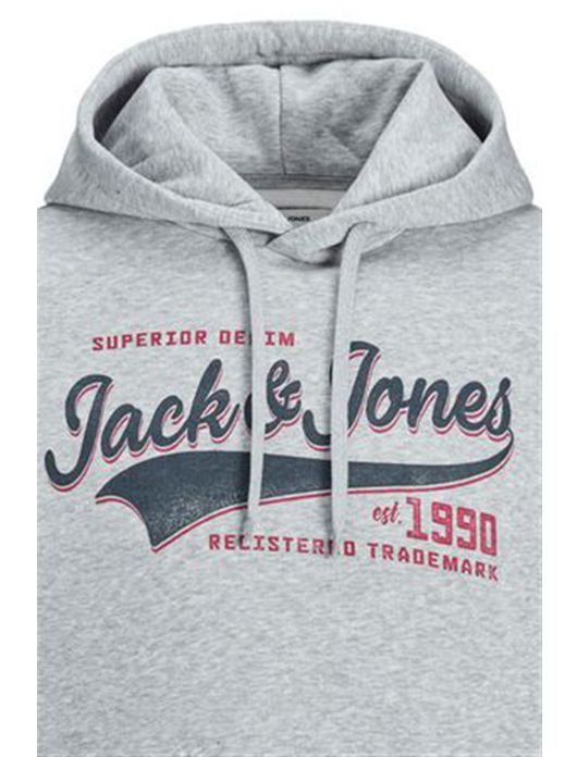 Jack & Jones hoodie Plus Size grijs met opdruk