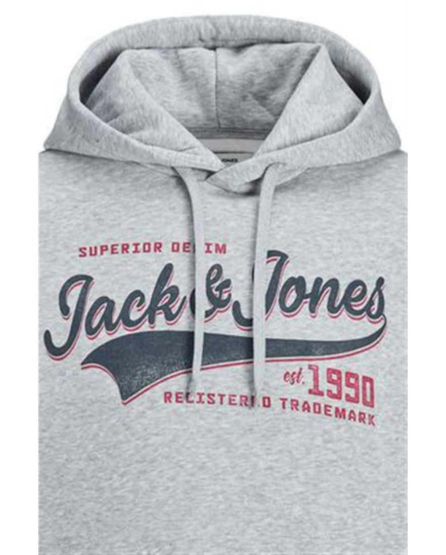 Jack & Jones hoodie Plus Size grijs met opdruk