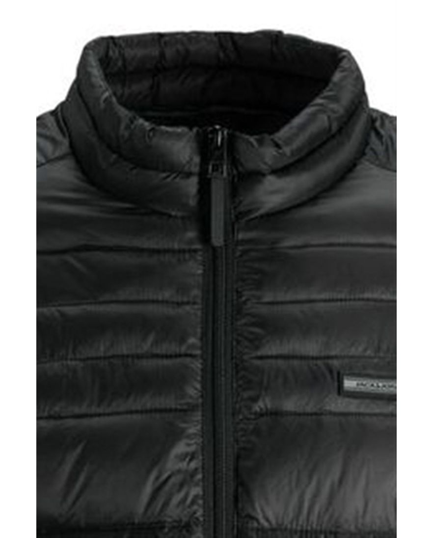 Zwarte effen tussenjas Jack & Jones met rits en wijde fit