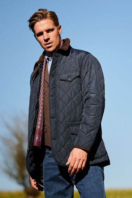 Wellington of Billmore tussenjas donkerblauw effen