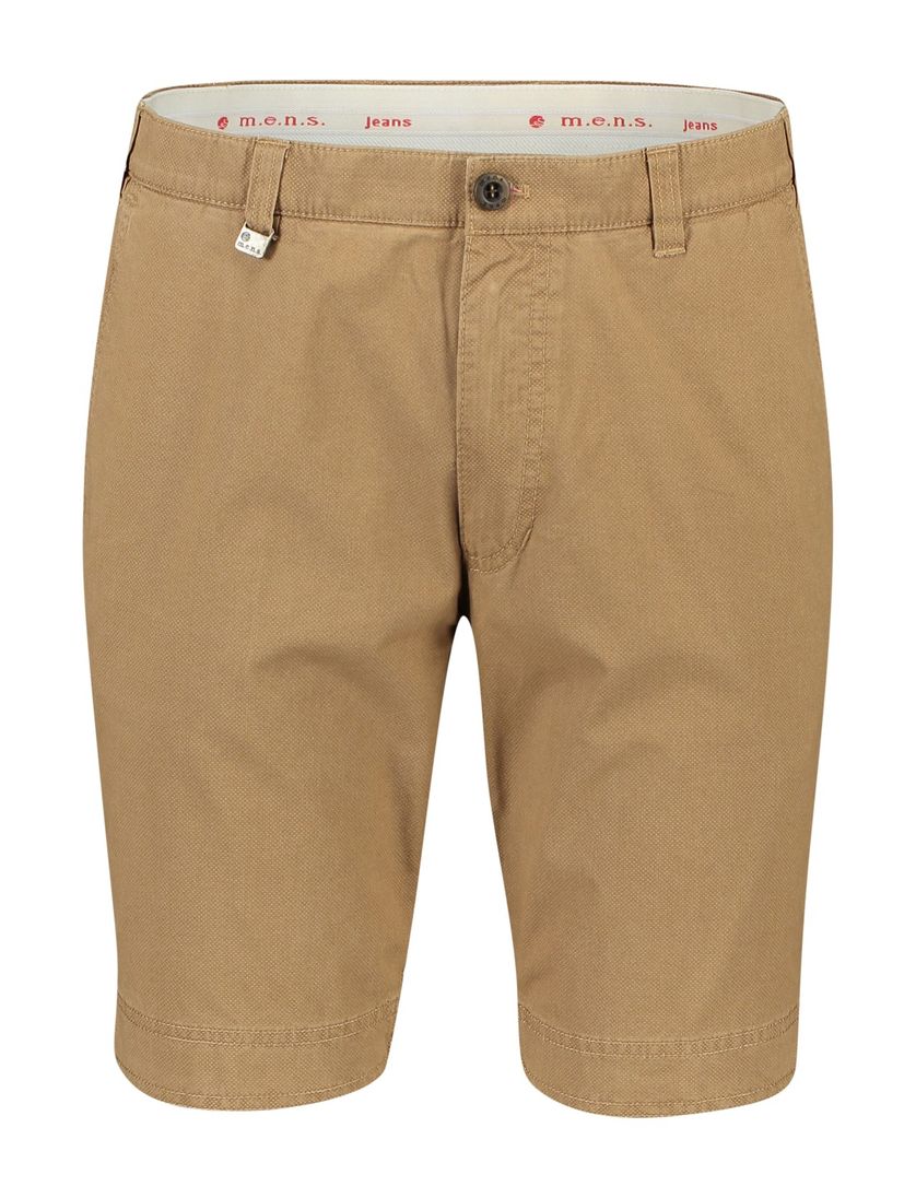 M.E.N.S. bermuda bruin Kuba effen katoen