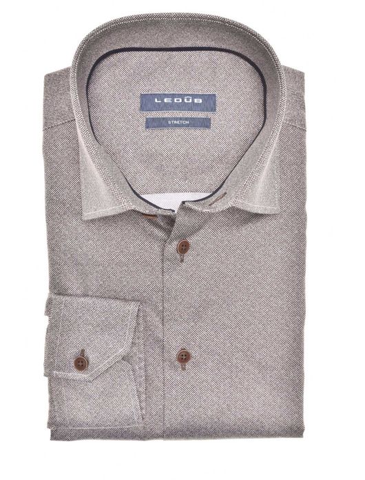 Modern Fit overhemd Ledub bruin