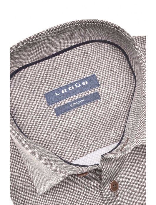 Modern Fit overhemd Ledub bruin