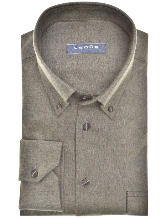 Overhemd Ledub Modern Fit groen borstzak
