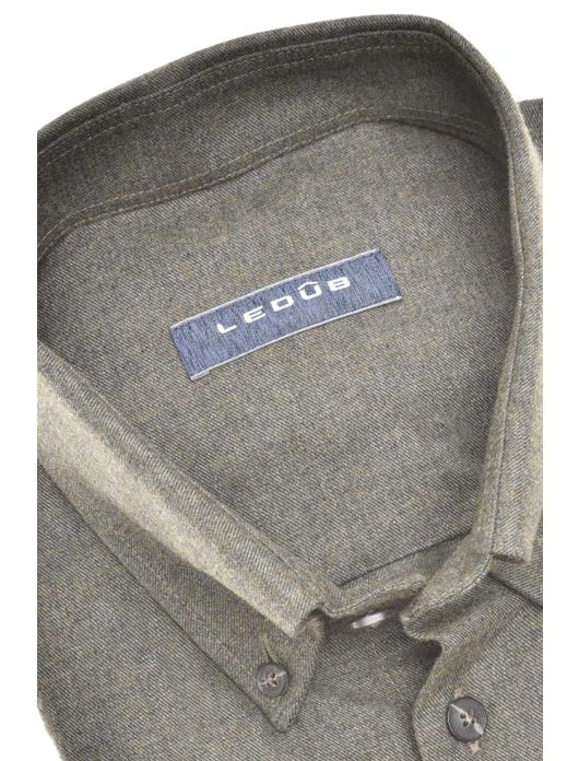 Overhemd Ledub Modern Fit groen borstzak