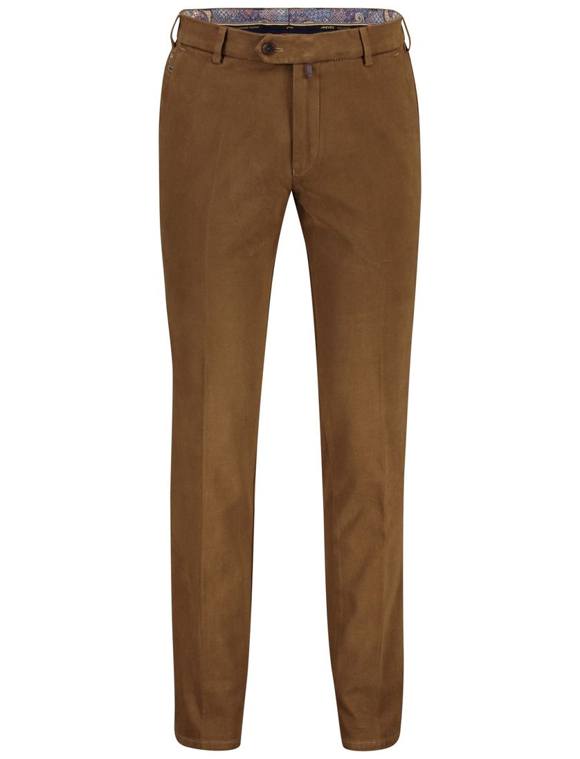 Meyer broek flatfront Bonn bruin met rits+ knoop