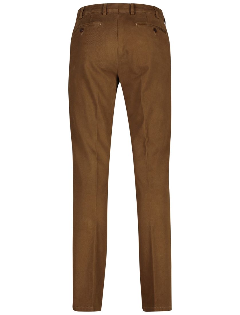 Meyer broek flatfront Bonn bruin met rits+ knoop