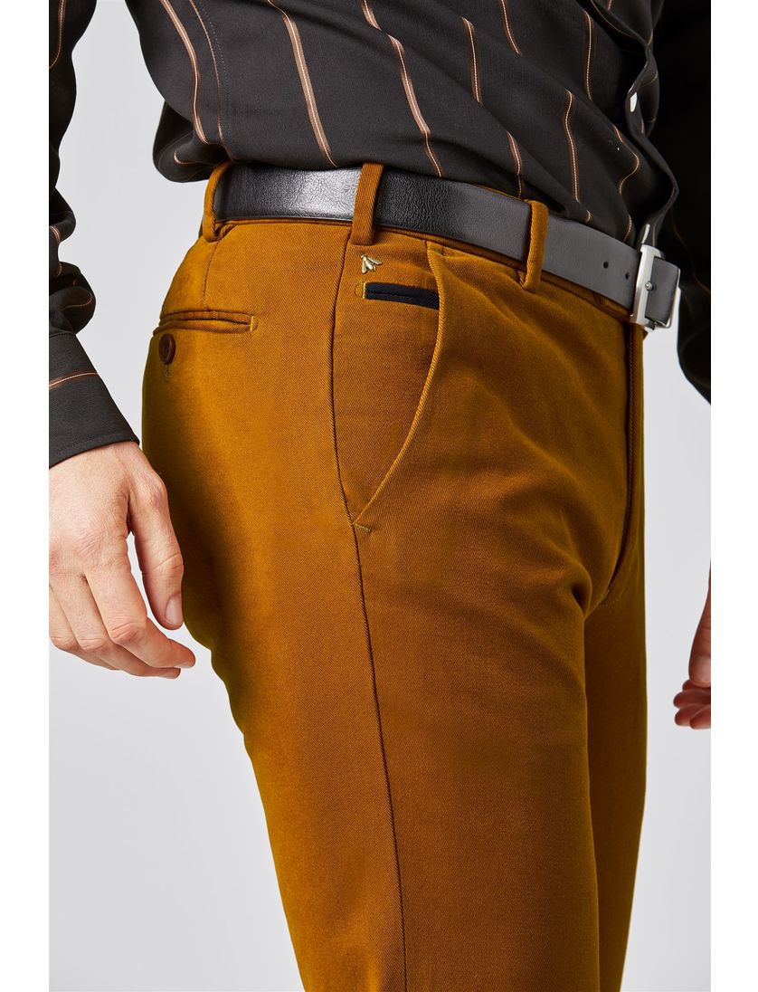 Flatfront broek Meyer Bonn camel chino