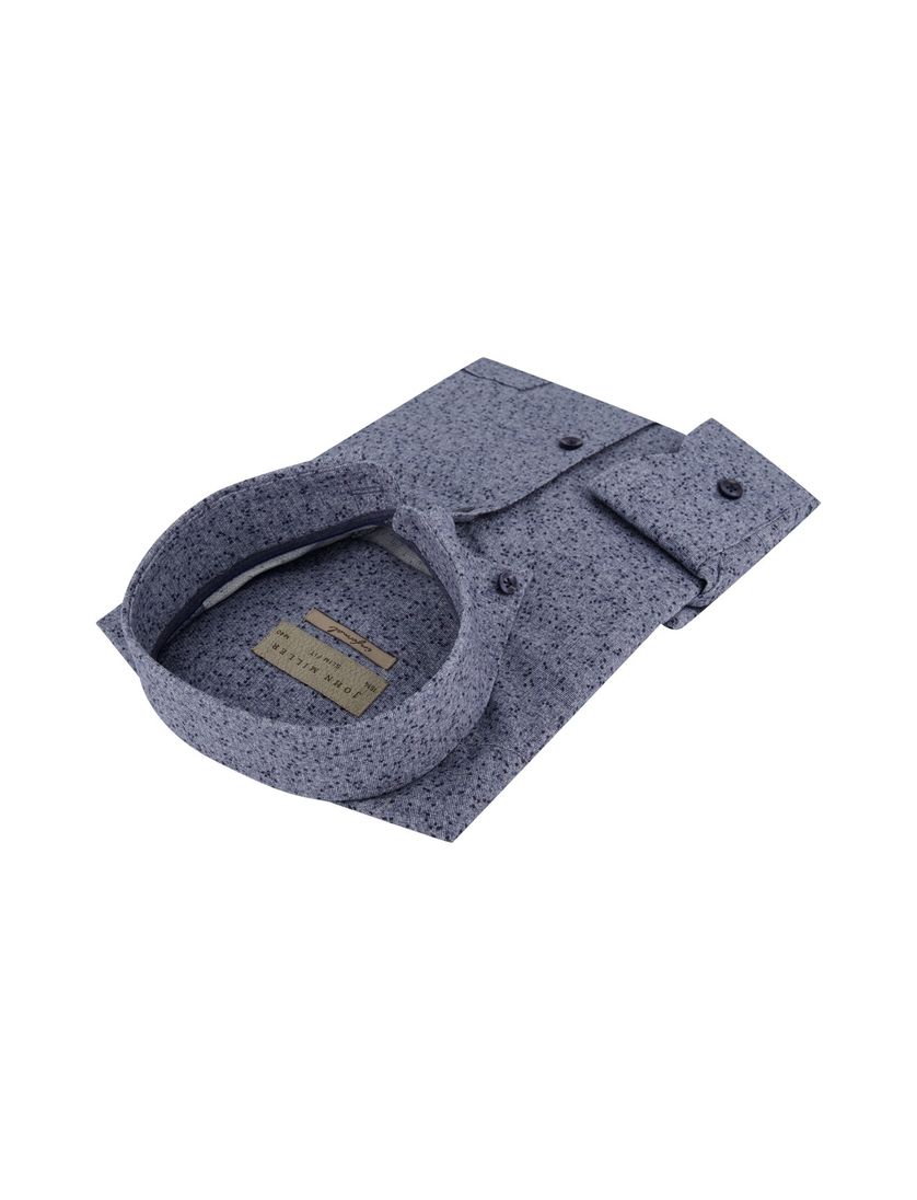 John Miller business overhemd slim fit blauw geprint