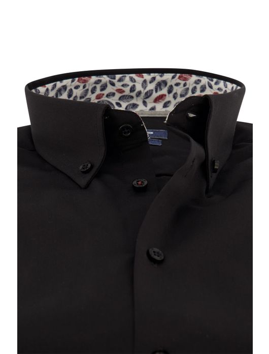 Ledub overhemd strijkvrij zwart