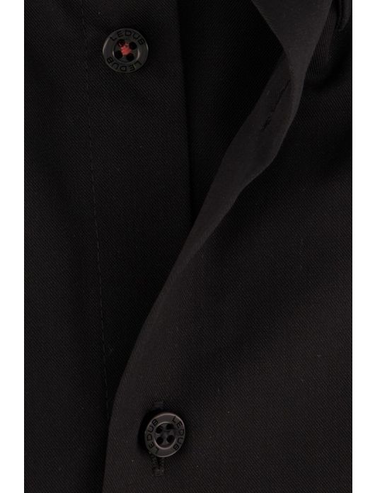 Ledub overhemd strijkvrij zwart