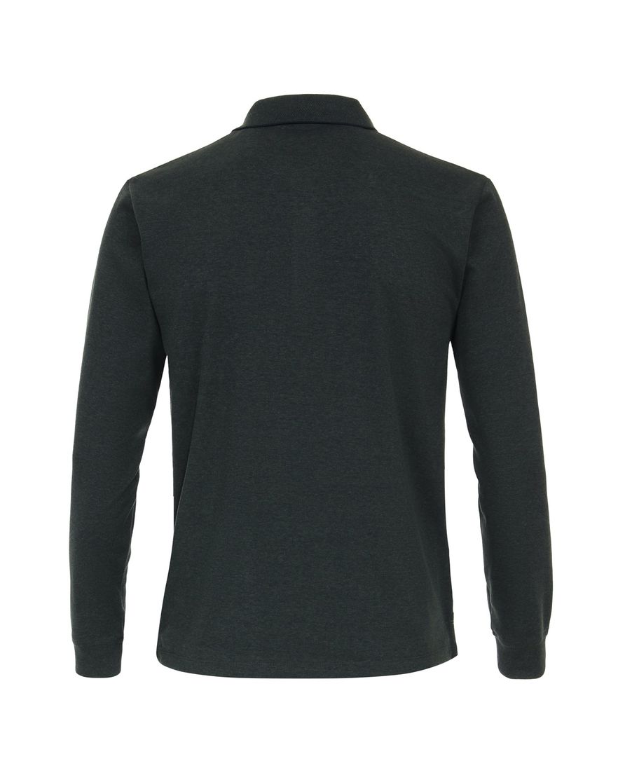 Casa Moda polo 3 knoops effen katoen groen
