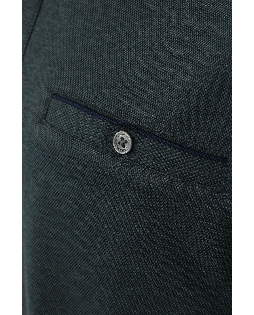 Casa Moda polo 3 knoops effen katoen groen