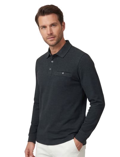 Casa Moda Casa Moda trui groen 3 knoops effen katoen