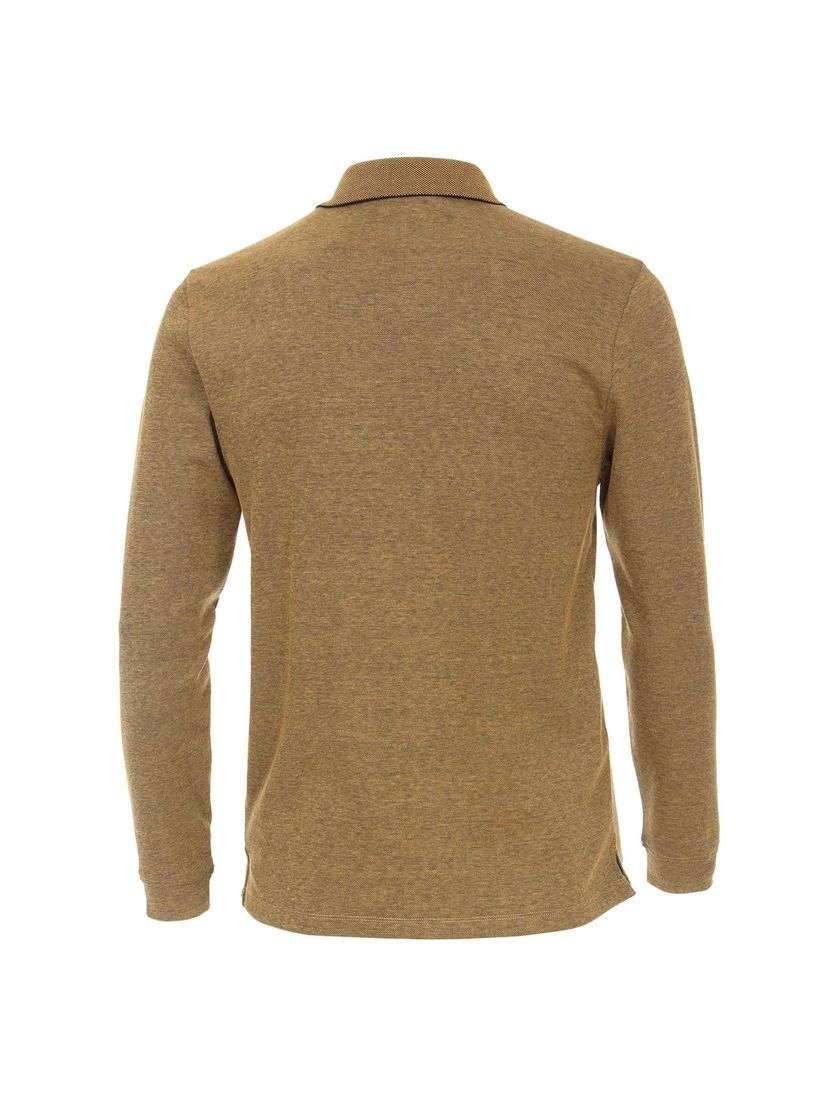 polo lange mouw Casa Moda geel met borstzak