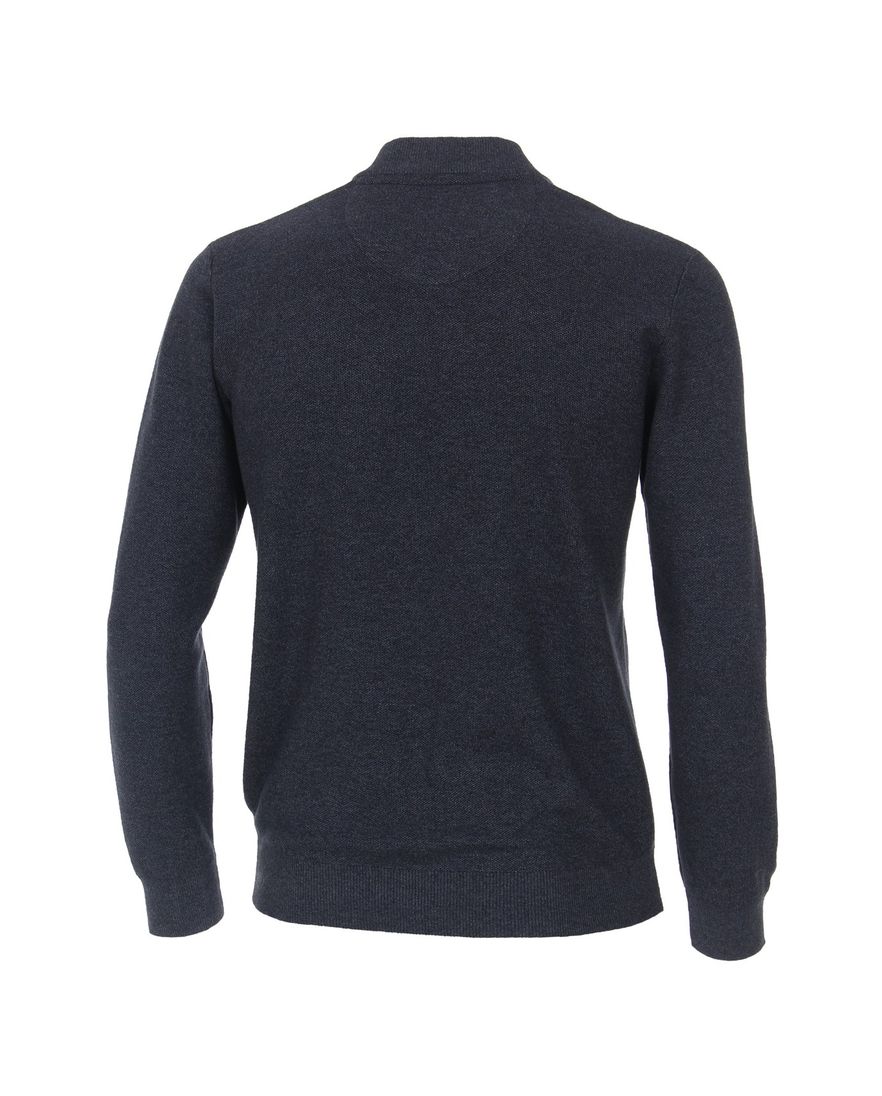 Casa Moda vest donkerblauw rits effen katoen