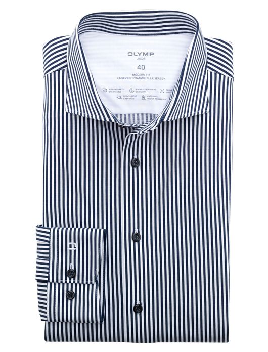 Olymp overhemd marineblauwe streep