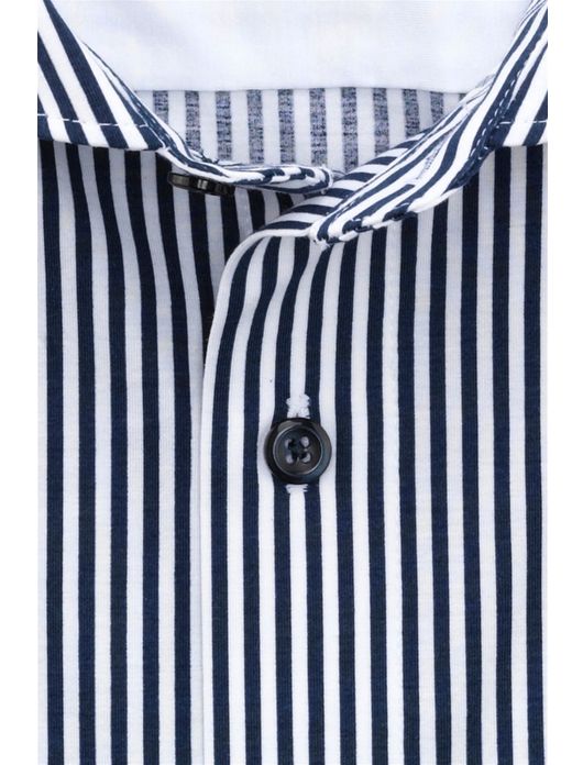 Olymp overhemd marineblauwe streep