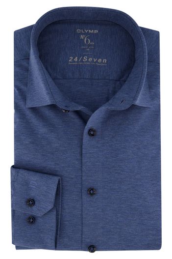 Olymp Olymp overhemd donkerblauw gemeleerd Super Slim