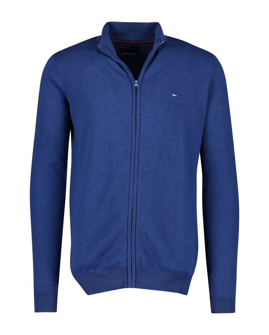 Portofino vest extra lange mouwen vest blauw long fit