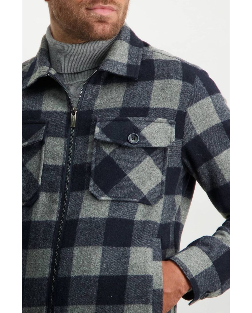 State of Art geruit jack kort model navy grijs