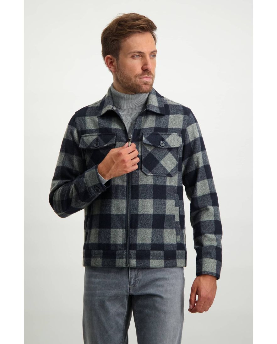 State of Art geruit jack kort model navy grijs