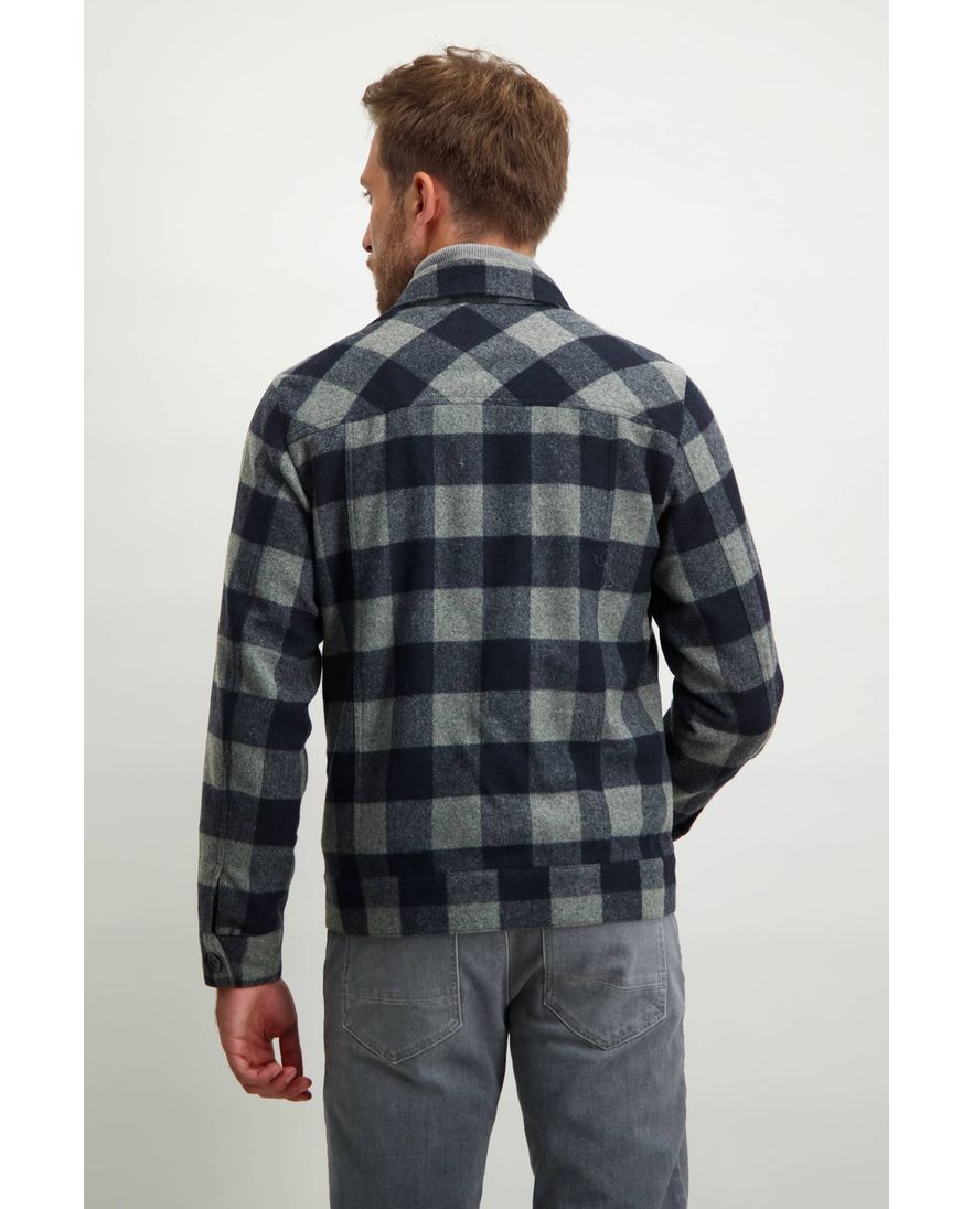 State of Art geruit jack kort model navy grijs