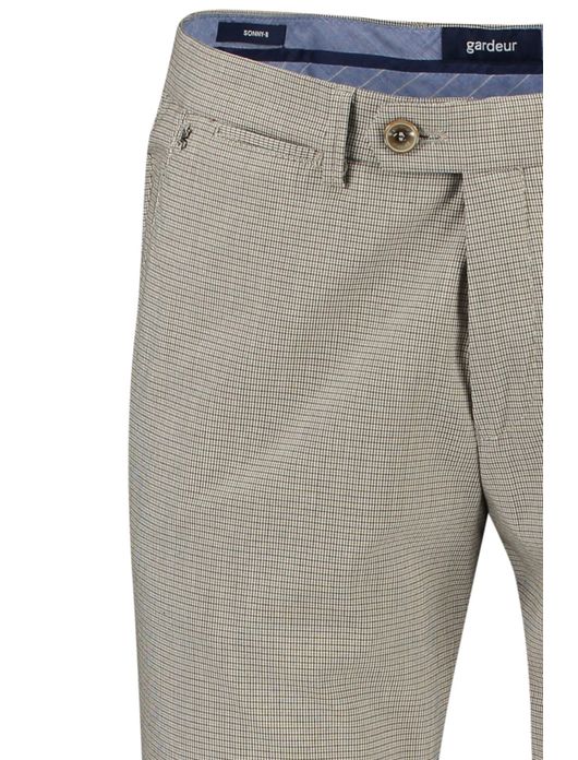 Beige Gardeur pantalon flatfront Slim Fit