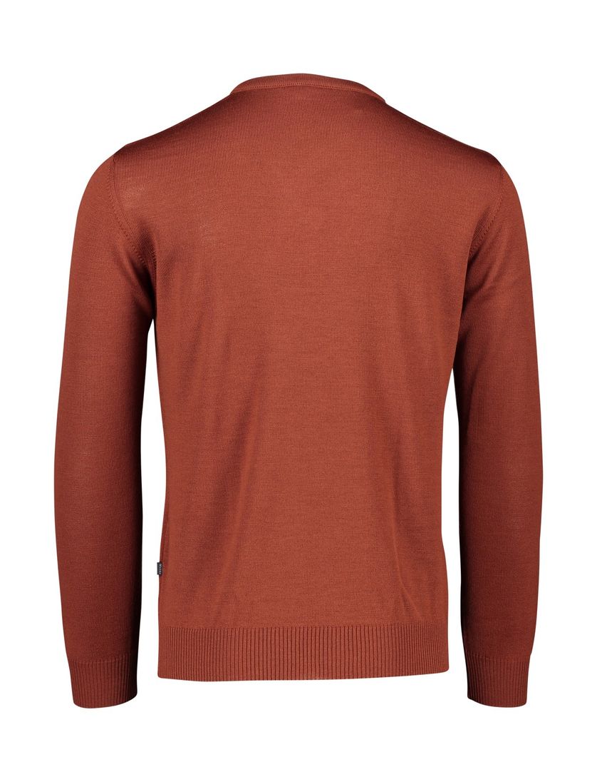 Maerz trui rood effen wol v-hals