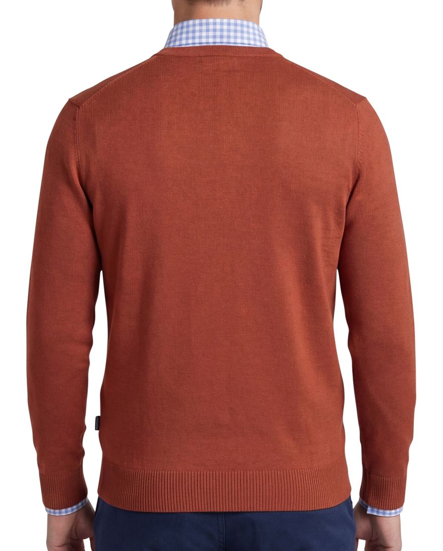 Maerz trui v-hals rood effen wol