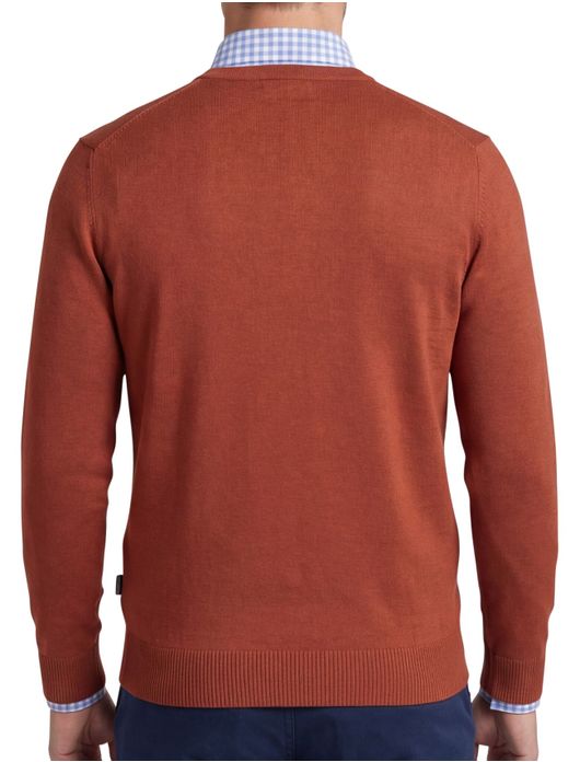 trui Maerz rood effen wol v-hals