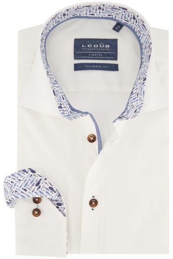 Ledub Ledub business overhemd slim fit wit effen katoen
