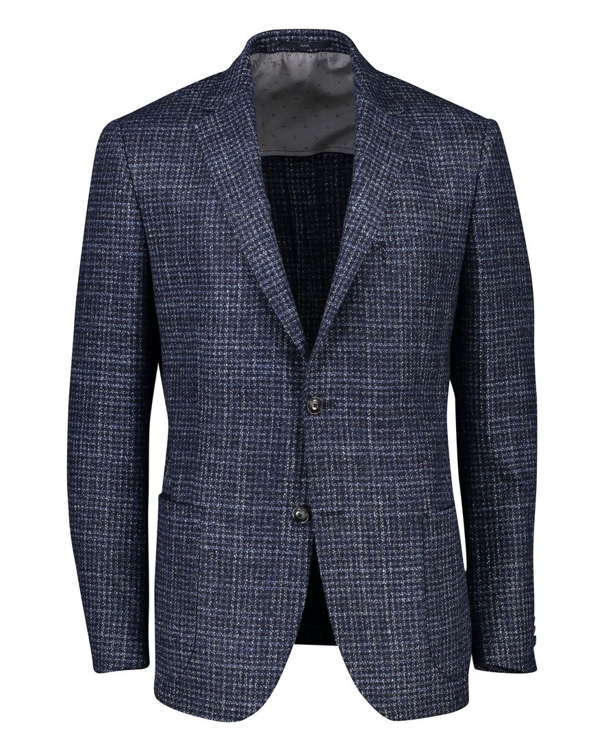 Dressler colbert donkerblauw gemêleerd wol normale fit