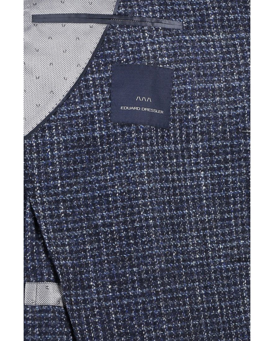 Dressler colbert donkerblauw gemêleerd wol normale fit