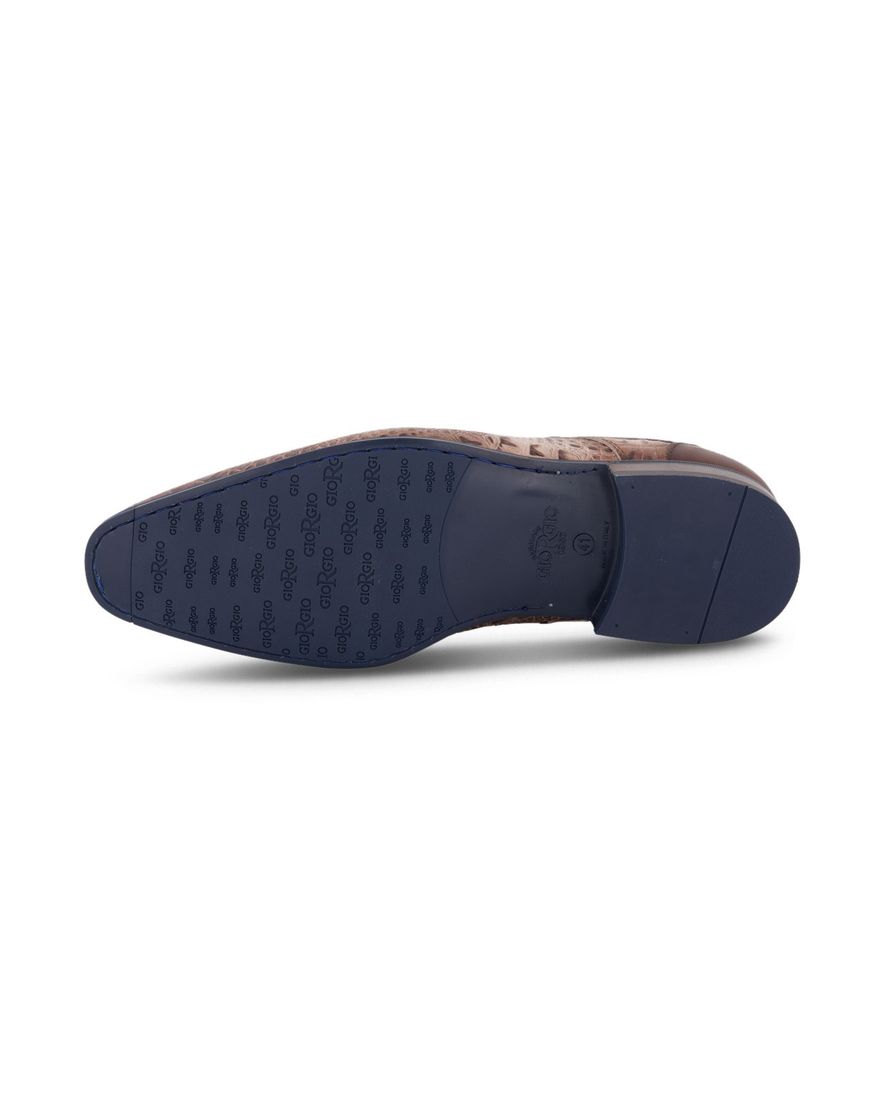 Giordio nette heren veterschoen bruin krokodillenleer