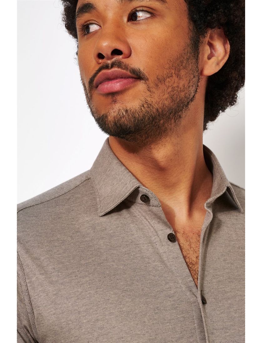 Overhemd Desoto bruin cutaway boord