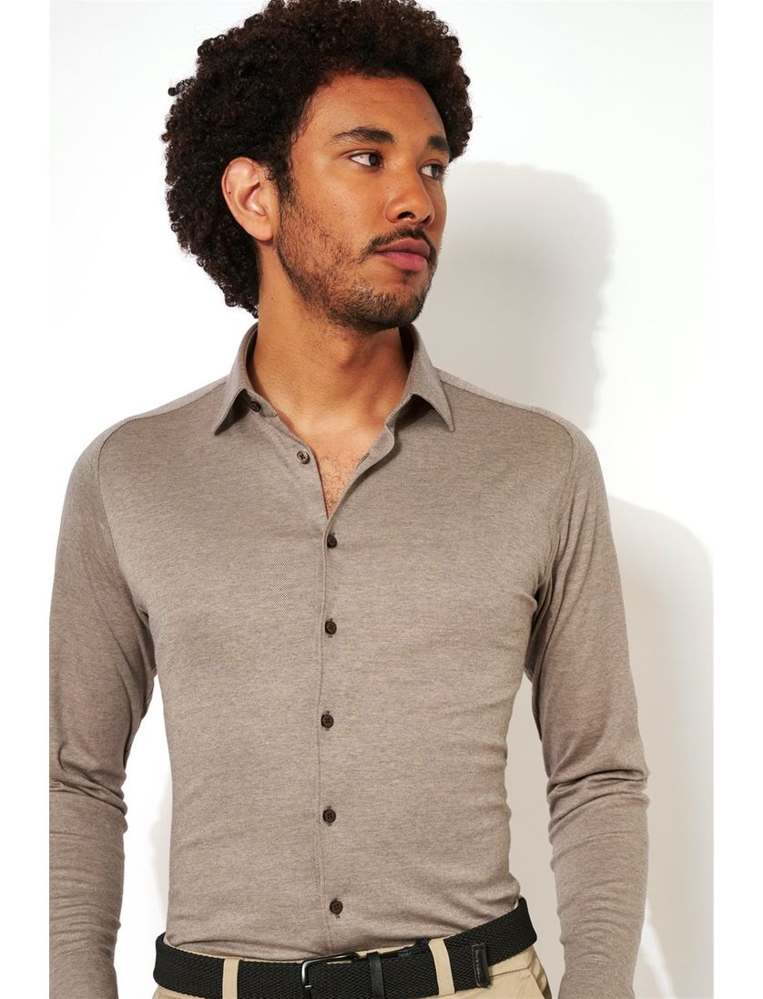 Overhemd Desoto bruin cutaway boord