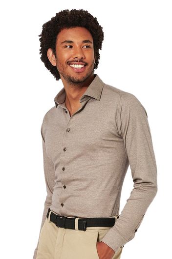 Desoto Desoto Kent overhemd gemeleerd bruin