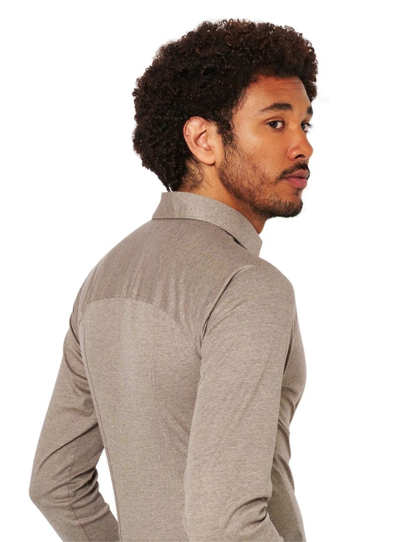 Overhemd Desoto bruin cutaway boord