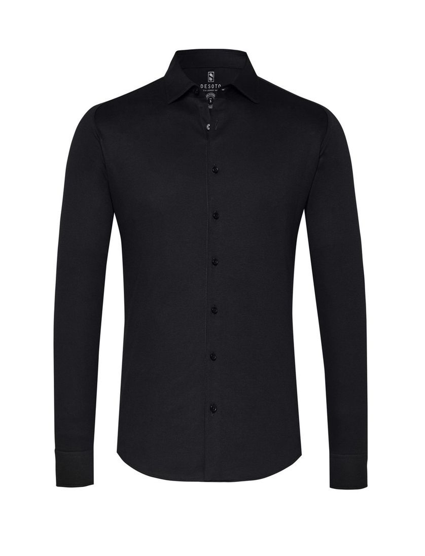 Overhemd Desoto Kent zwart katoen-piquee