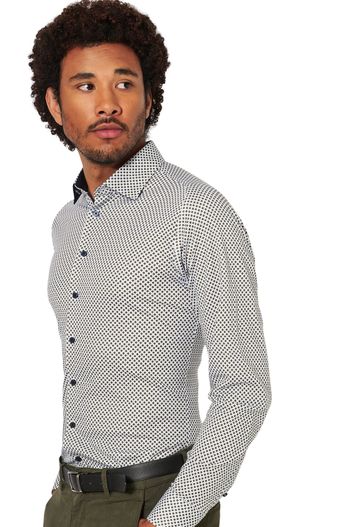 Desoto Kent overhemd Desoto met print blauw