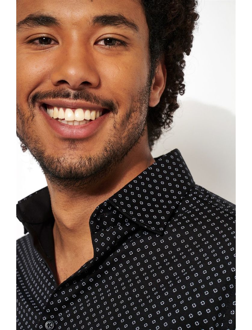 Overhemd Desoto zwarte print Kent